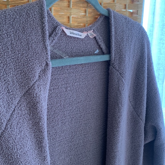 La vie en rose - long purple cozy sweater - really cute belted - size S - Picture 2 of 4